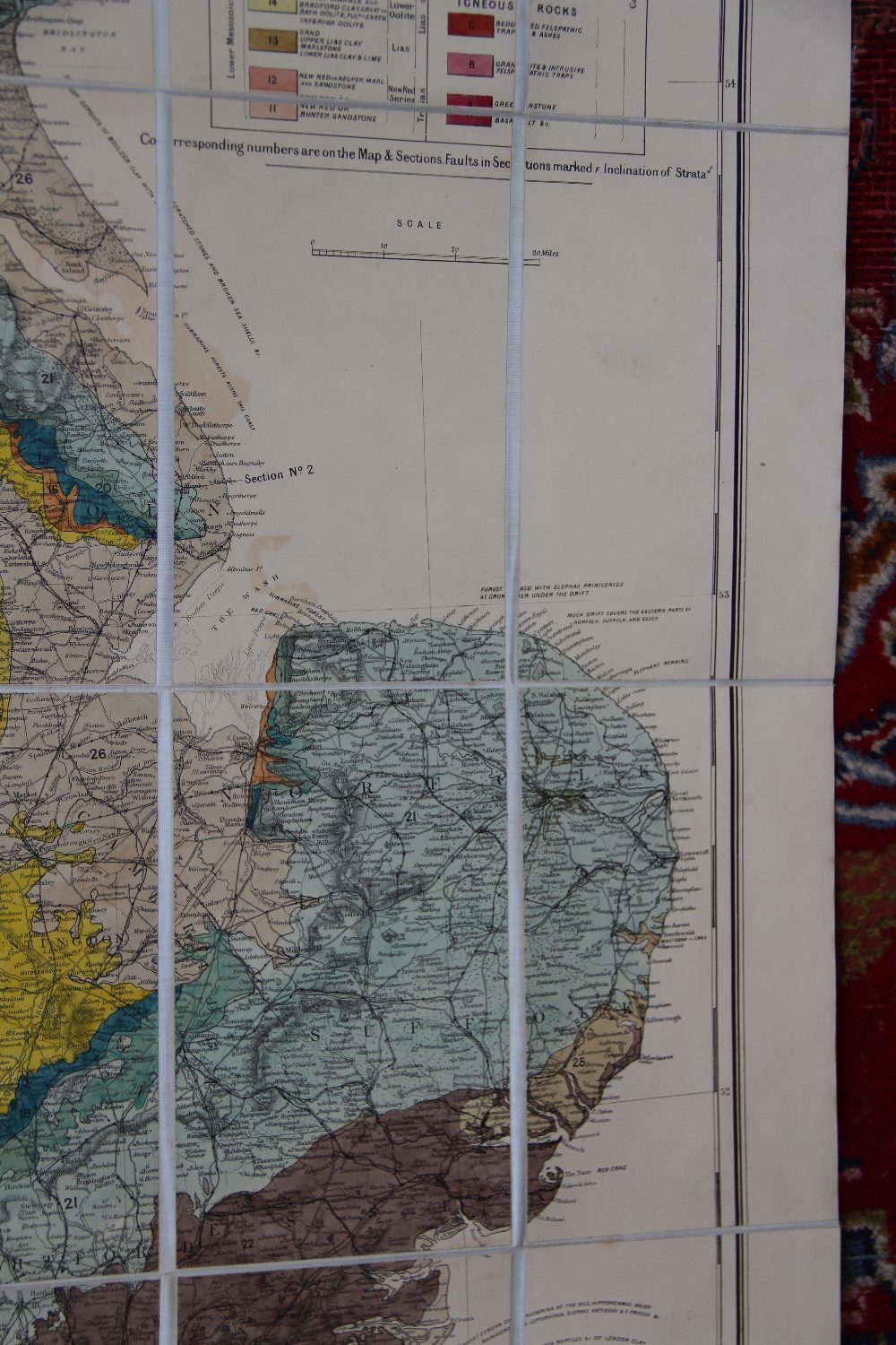 RAMSAY (C), GEOLOGICAL MAP OF ENGLAND AND WALES, 4th edition, printed by Edward Stanford, - Image 14 of 20