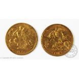 Two gold half Sovereigns 1900 and 1910 (2)