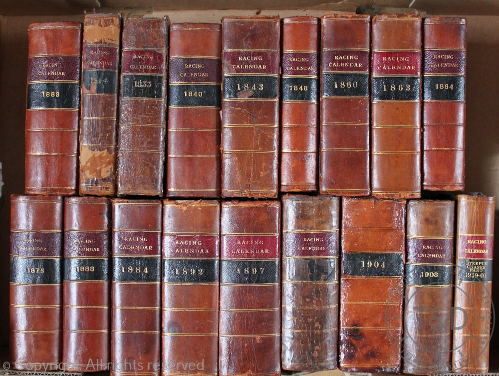 THE RACING CALENDAR, 18 vols, various years from 1814 - 1940,