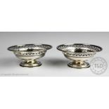 A pair of pierced silver bon bon dishes, Joseph Gloster Ltd, Birmingham 1966, 6.