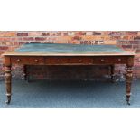 A 19th century and later mahogany library table,