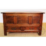 An early 20th century oak mule chest,