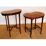 A Victorian inlaid walnut kidney shaped side table,