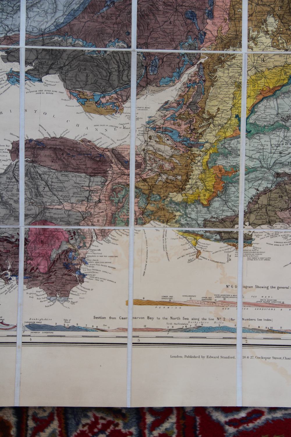 RAMSAY (C), GEOLOGICAL MAP OF ENGLAND AND WALES, 4th edition, printed by Edward Stanford, - Image 16 of 20