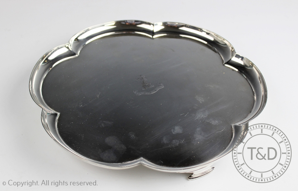 A hexafoil shaped silver salver, William Comyns & Sons Ltd, London 1965,