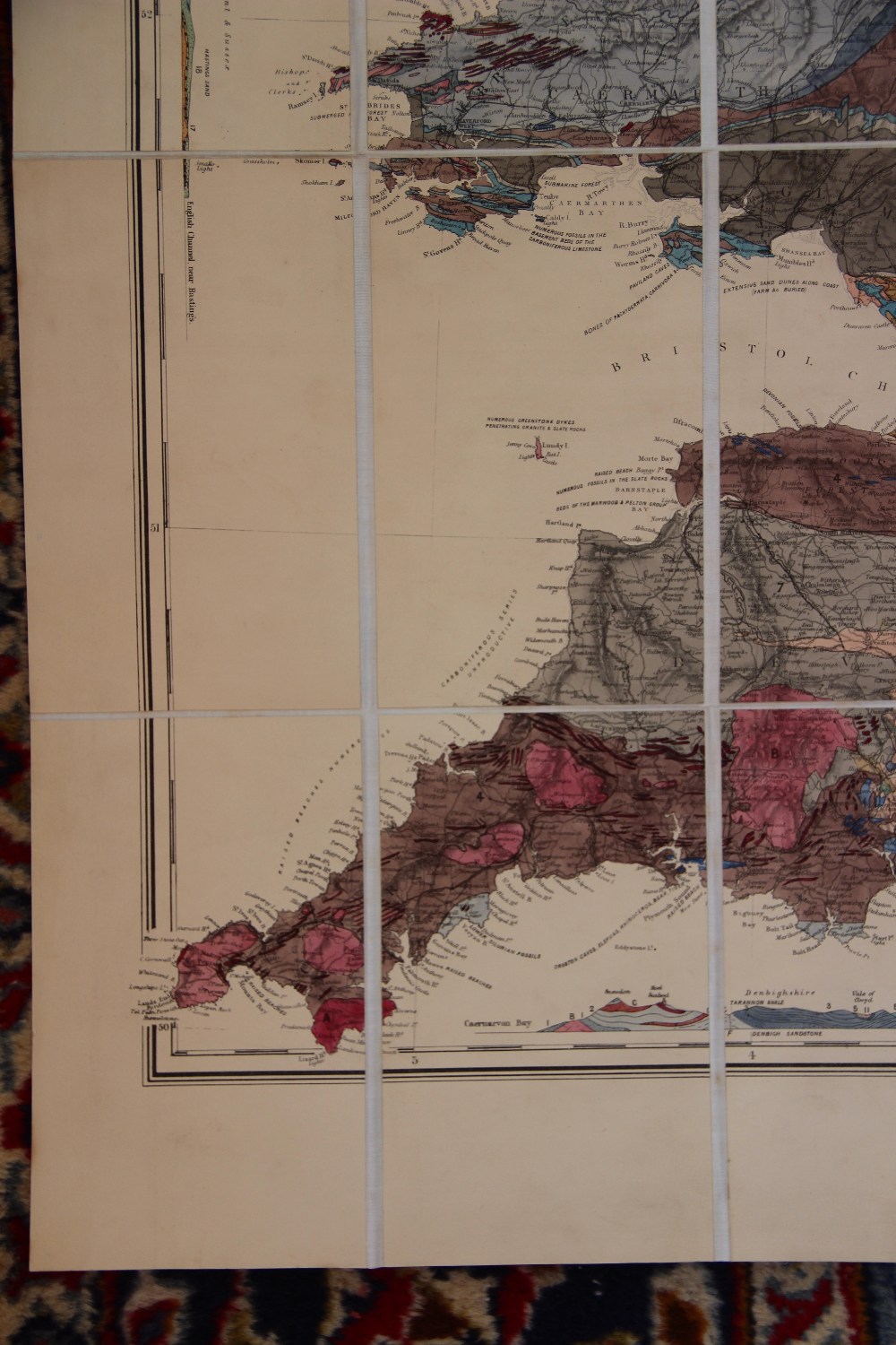 RAMSAY (C), GEOLOGICAL MAP OF ENGLAND AND WALES, 4th edition, printed by Edward Stanford, - Image 15 of 20