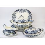 A Keeling & Co Late Mayer dinner service in the Tokio pattern, comprising; ten dinner plates,
