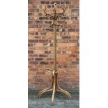 An early 20th century beech bent wood coat and hat stand,