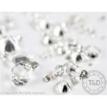 A quantity of unmounted diamonds, varying sizes and cuts including old, mine, rose,