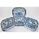 A pair of Chinese porcelain 18th century blue and white meat plates,