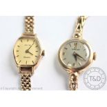 A ladies 9ct gold Omega wristwatch, Birmingham 1958,