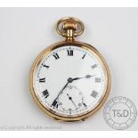 A 9ct gold open face pocket watch, Dennison watch Co.