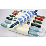 Seven ceramic rolling pins to include two T.G.