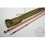 A Hardy No.1 LRH Spinning rod, circa 1957, 9'6" two piece Palakona, No.