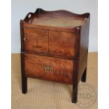 A George III mahogany tray top night commode,