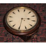 A 19th century fusee wall time piece, with baton dial,
