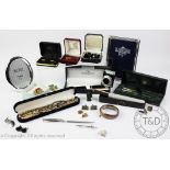 A collection of jewellery and objects of virtue, to include; A Bulgari pen in case,