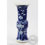 A late 19th century Chinese porcelain Gu vase, Kangxi four character mark,