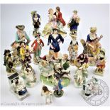 A collection of 19th century and later Continental and British figural porcelain groups to include