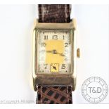 A gentleman's 9ct gold cased wristwatch Chester 1934,