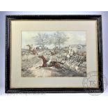 English School, Hand coloured aquatints, Horse racing scenes, 26cm x 36.