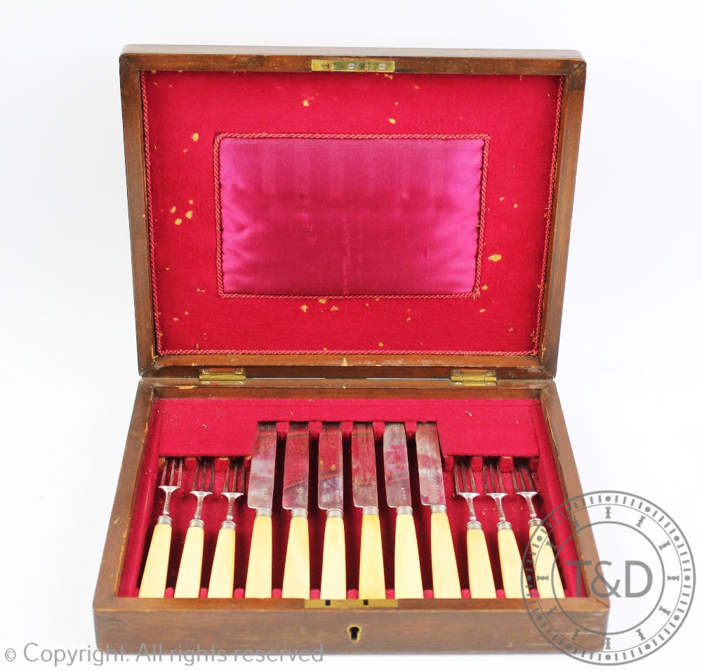 A set of Six George IV silver knives and forks, John Law, Sheffield 1822, - Image 3 of 3