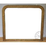 A Victorian giltwood and gesso over mantel mirror,
