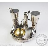 Equestrian interest; An Elkington silver plated cruet set