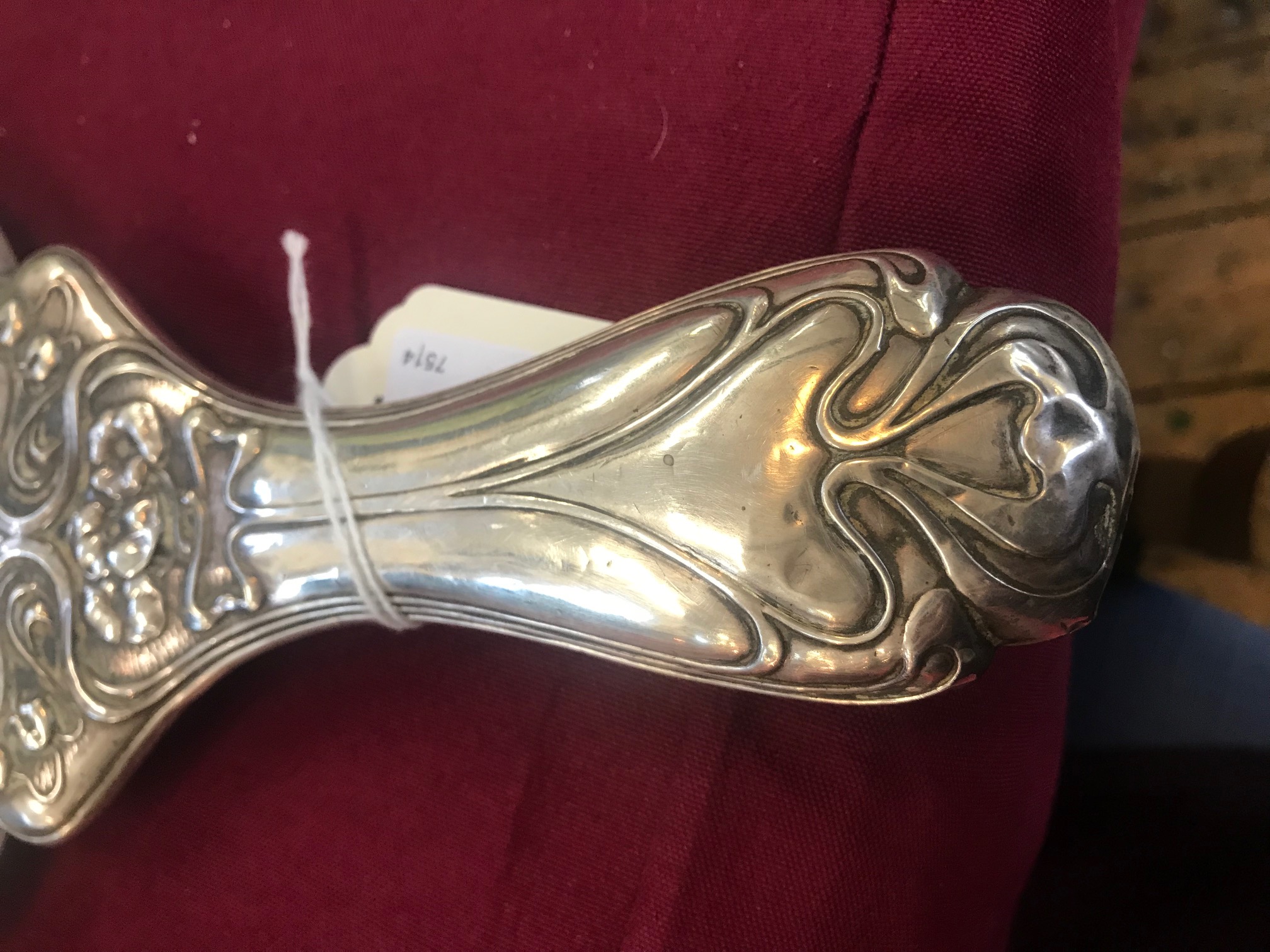 A silver Art Nouveau dressing table hand mirror, William Aitken, Birmingham 1903, - Image 6 of 7