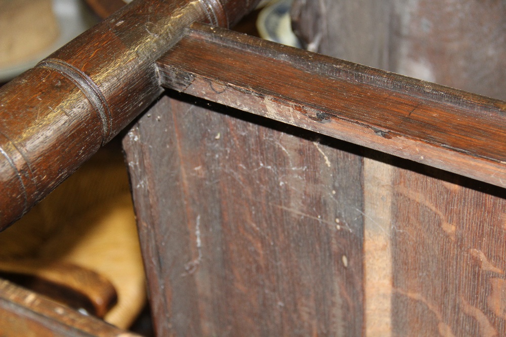 An 18th century and later oak three tier table, with side drawer, on turned legs, - Image 15 of 21