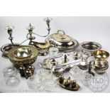 A Victorian silver plated desk stand,
