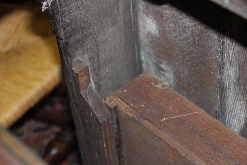 An 18th century and later oak three tier table, with side drawer, on turned legs, - Image 14 of 21