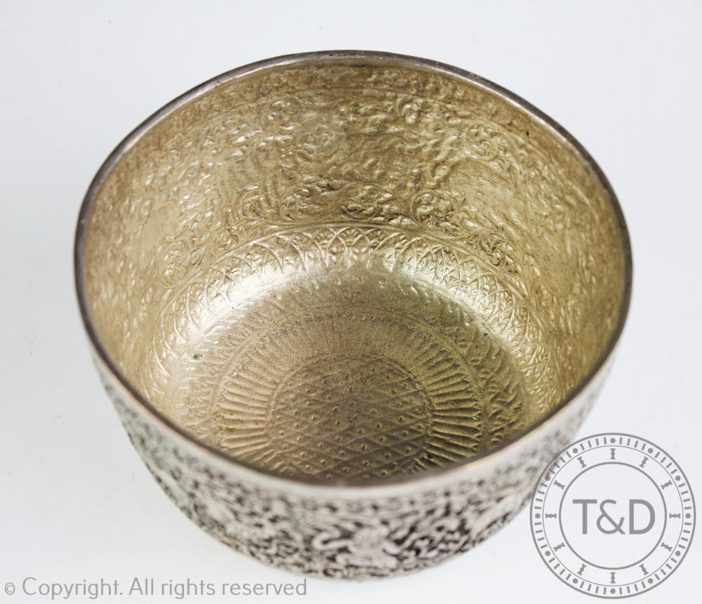 A Burmese white metal bowl, early 20th century, - Image 5 of 5