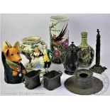 A selection of ceramics to include a Bourne Denby pottery vase designed by Glyn Colledge, 20cm high,