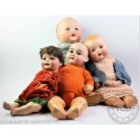 A collection of German dolls with bisque and composite limbs to include an Armand Marseille 518 9K