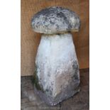 A 19th century staddle stone with mushroom cap,