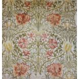 An Art & Crafts style embroidered textile panel in the manner of William Morris,