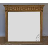 A late 19th century gilt wood and gesso overmantel mirror,