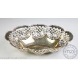 A silver pierced basket, George Nathan & Ridley Hayes, Chester 1913,
