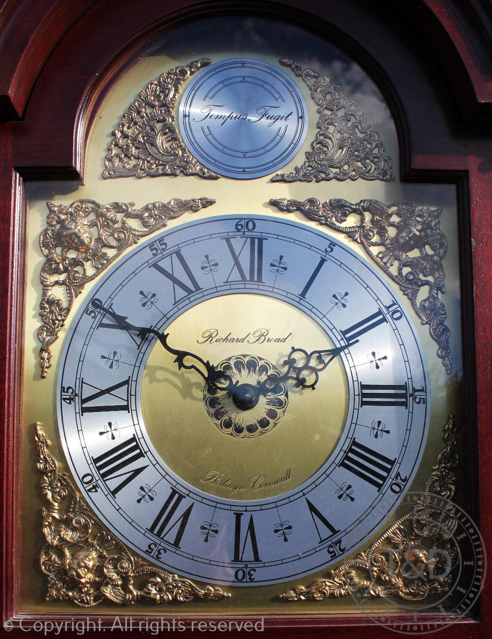 A modern mahogany longcase clock, - Image 2 of 2