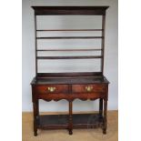 A George III style oak dresser of small proportions,
