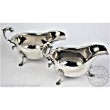 A pair of George V silver sauce boats, S Blanckensee & Son Ltd, Chester 1934,