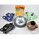 A selection of collectable ceramics to include three Carlton Ware novelty teapots,