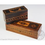 A late 19th century Tunbridge Ware rosewood box,