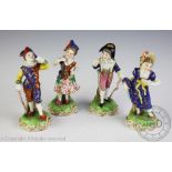 A set of four Derby allegorical figures, each in theatrical dress,