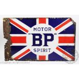 A BP Motor Spirit vitreous enamel advertising sign, double sided,