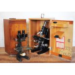 Two Bausch & Lomb microscopes,one a minocular the other a binocular microscope numbered 428178,