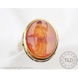 A large intaglio set ring,