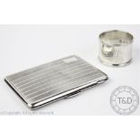 A silver cigarette case, London Assay Office, London 1950,