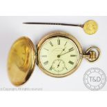 A gold plated pocket watch,